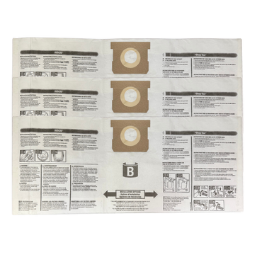 VacBagsUSA Replacement Bags for RIDGID 4-9 Gallon (VF3503) Size B High Efficiency