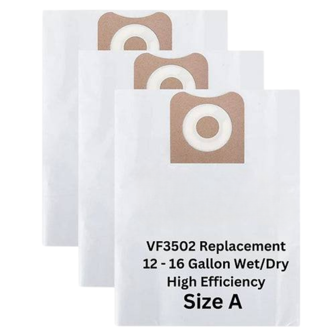 VacBagsUSA® Replacement Dust Collection Bags for RIDGID® 12-16 Gallon (VF3502) Size A High Efficiency