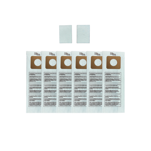 Set of vacuum filter bags with 2 Filters on a white background