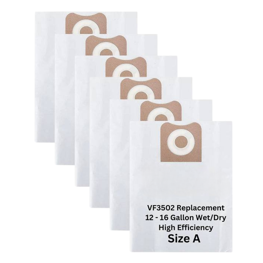 VacBagsUSA® Replacement Dust Collection Bags for RIDGID® 12-16 Gallon (VF3502) Size A High Efficiency