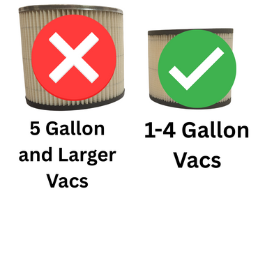 VacBagsUSA® Cartridge Filter for 90398 Type AA fits 4 Gallon Wall Vac and Smaller Shop Vacs - VacBagsUSA