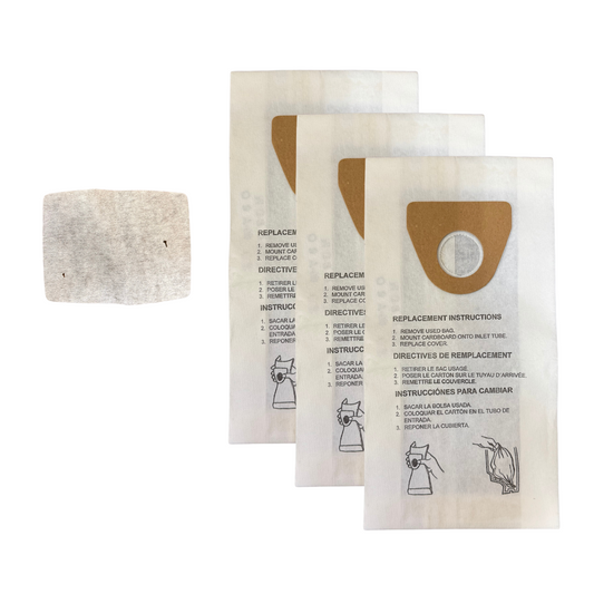 VacBagsUSA® Replacement Dust Collection Bag for Shop-Vac® Mighty-Mini® Model M100 - 3 Bags + 1 Filter - VacBagsUSA