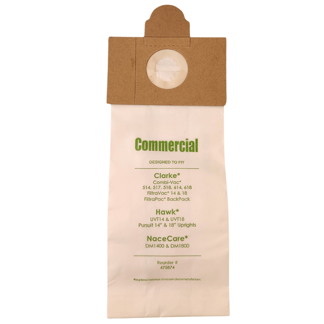 VacBagsUSA® Replacement Vacuum Cleaner Bags for Clarke® / Hawk® / NaceCare® 2-Ply - 6 Pack - VacBagsUSA