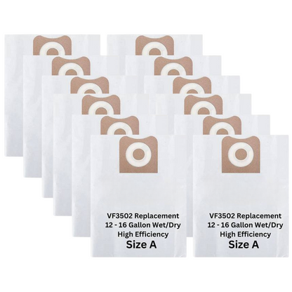 VacBagsUSA® Replacement Dust Collection Bags for RIDGID® 12-16 Gallon (VF3502) Size A High Efficiency