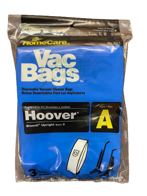 Fits Hoover* Type A: Replacement Paper Vacuum Cleaner Bags