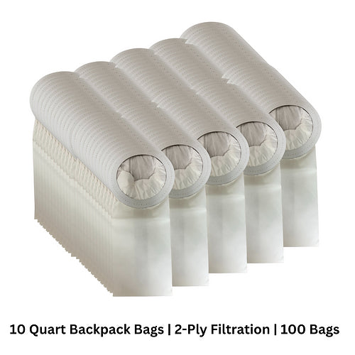 Fits Bissell* and ProTeam*: 10 Quart Backpack 2-Ply Replacement Vacuum Cleaner Bags