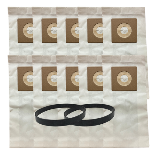 VacBagsUSA® Replacement 2-Ply Vacuum Cleaner Bag and 7/9/10 Belt Bundle Kit For Bissell® Style 7 (10+2)