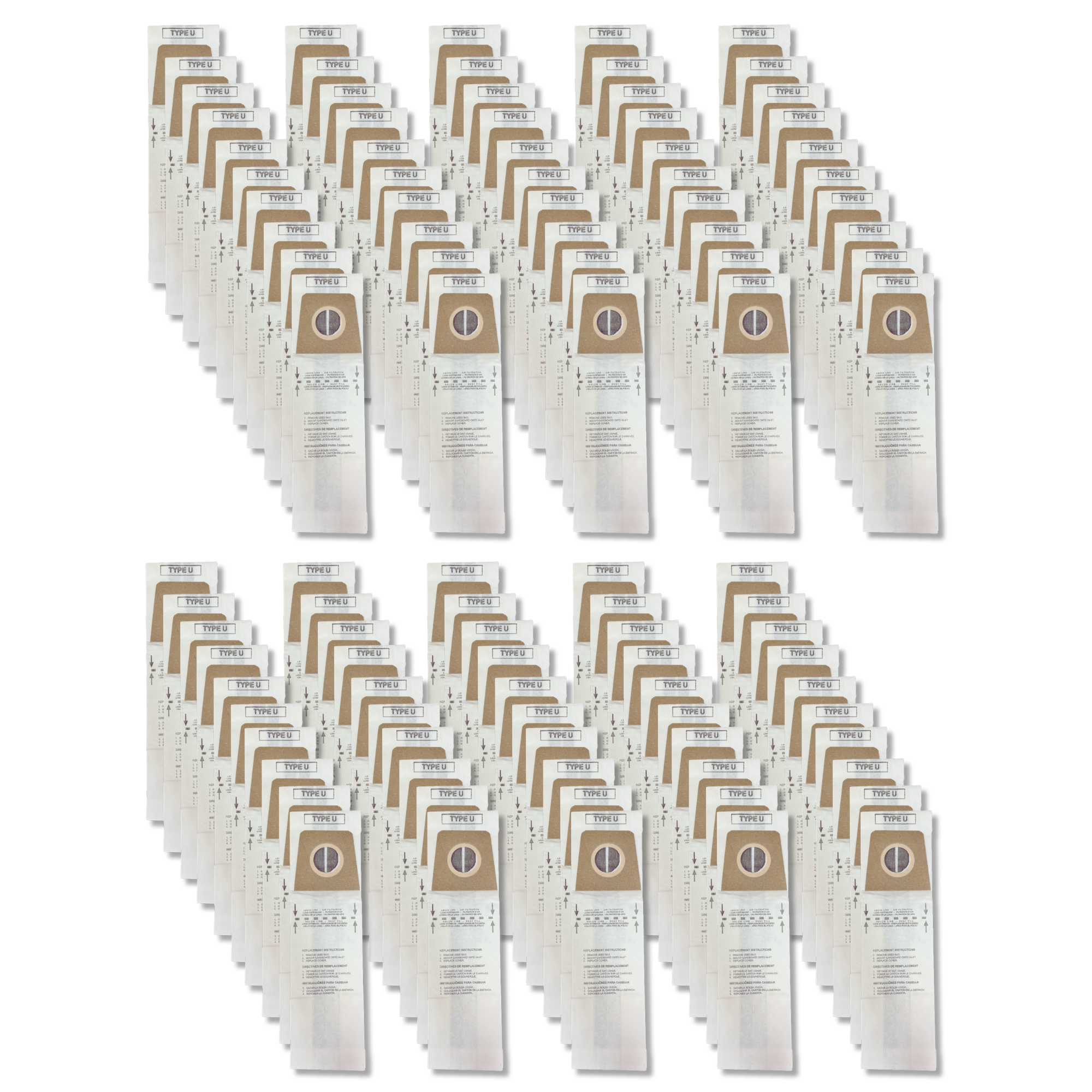 The Better Bundle Replacement 100 Pack Vacuum Bags For Dirt Devil Type U | Replaces #3920048001, Made in USA - VacBagsUSA