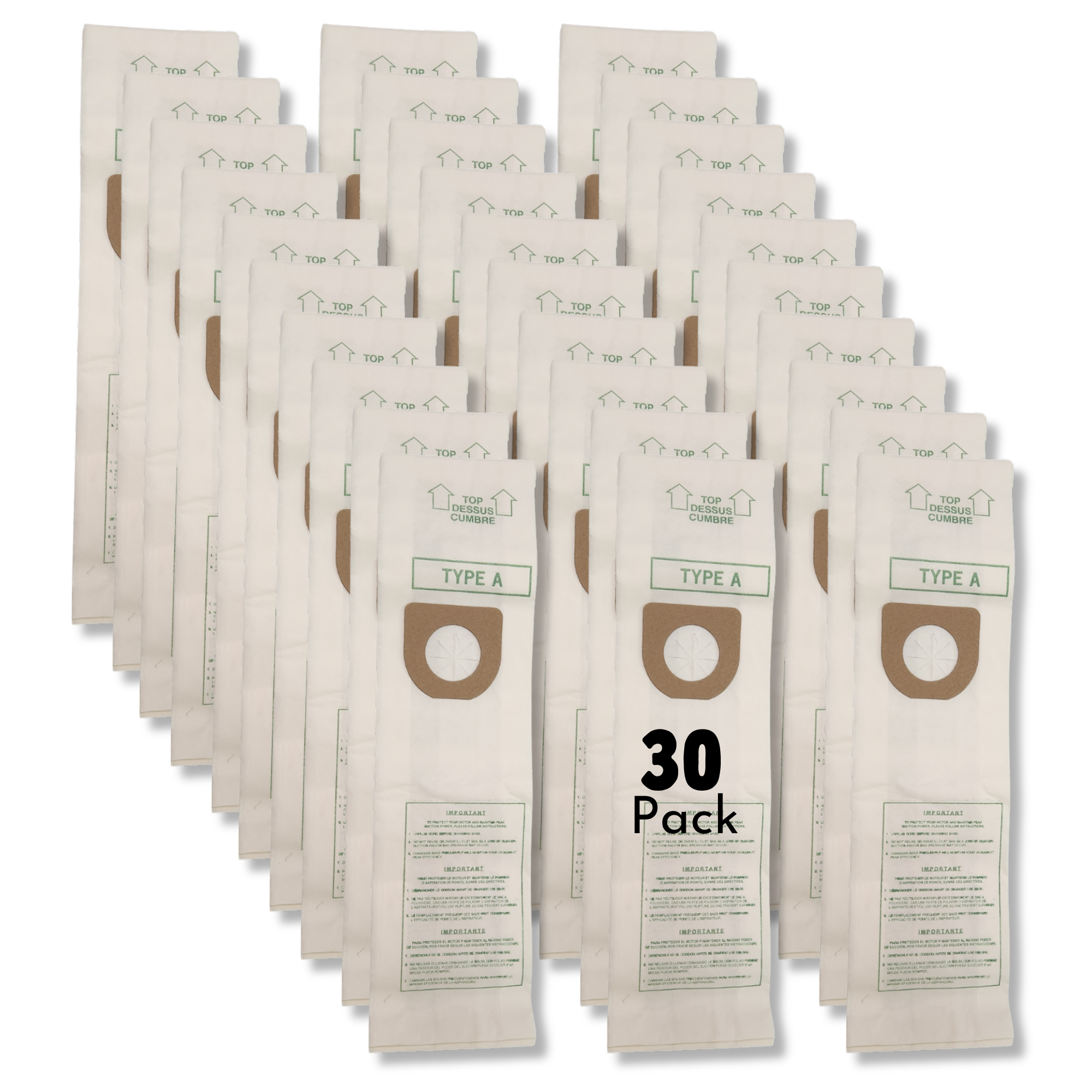 The Better Bundle 30 Premium Vacuum Bags Compatible w Hoover Type A, Made in USA - VacBagsUSA