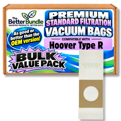The Better Bundle 50-Pack Premium Vacuum Bags Compatible with Hoover Type R; Made in the USA