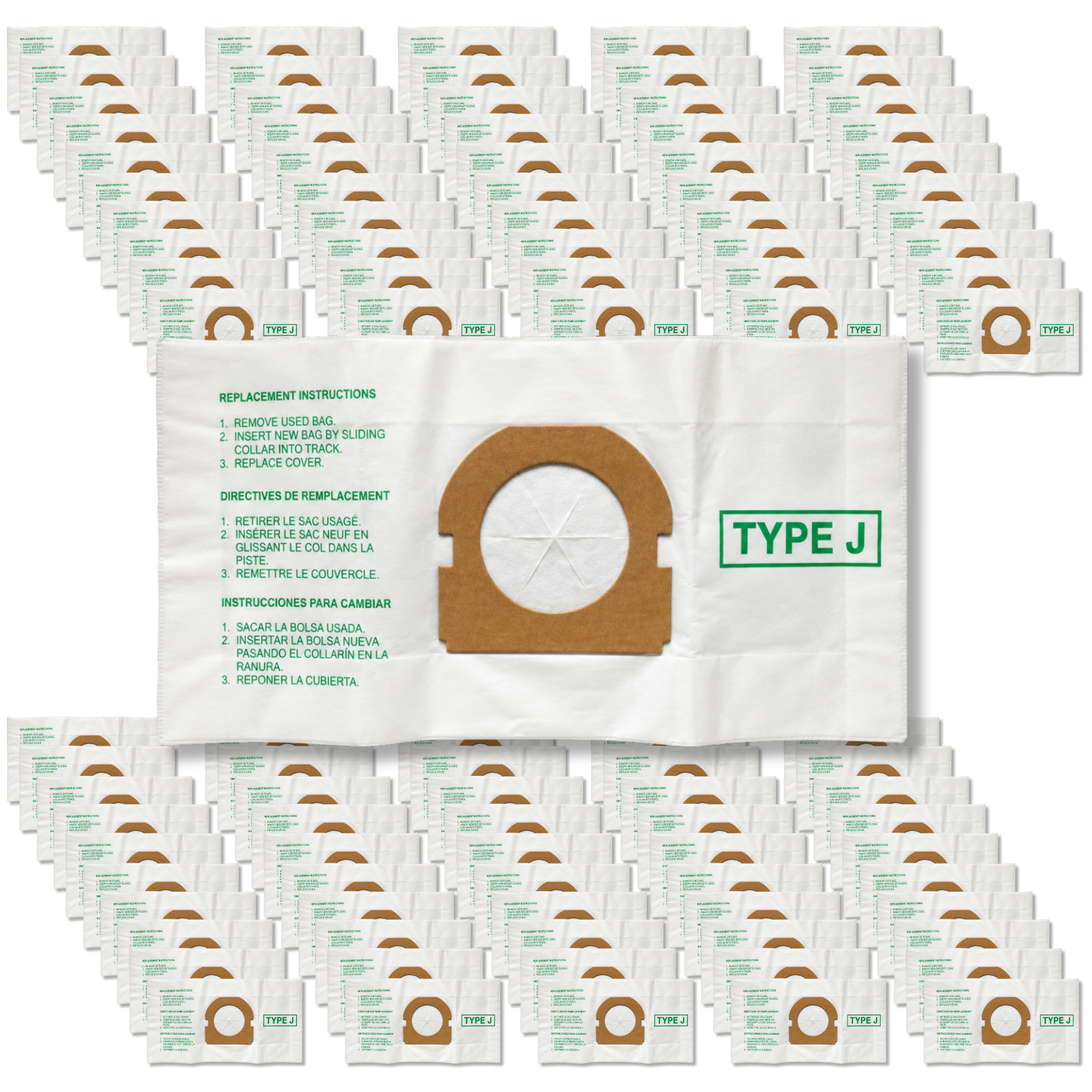 VacBagsUSA Hoover Type J Vacuum Bags Replaces #4010010J #405396 - VacBagsUSA