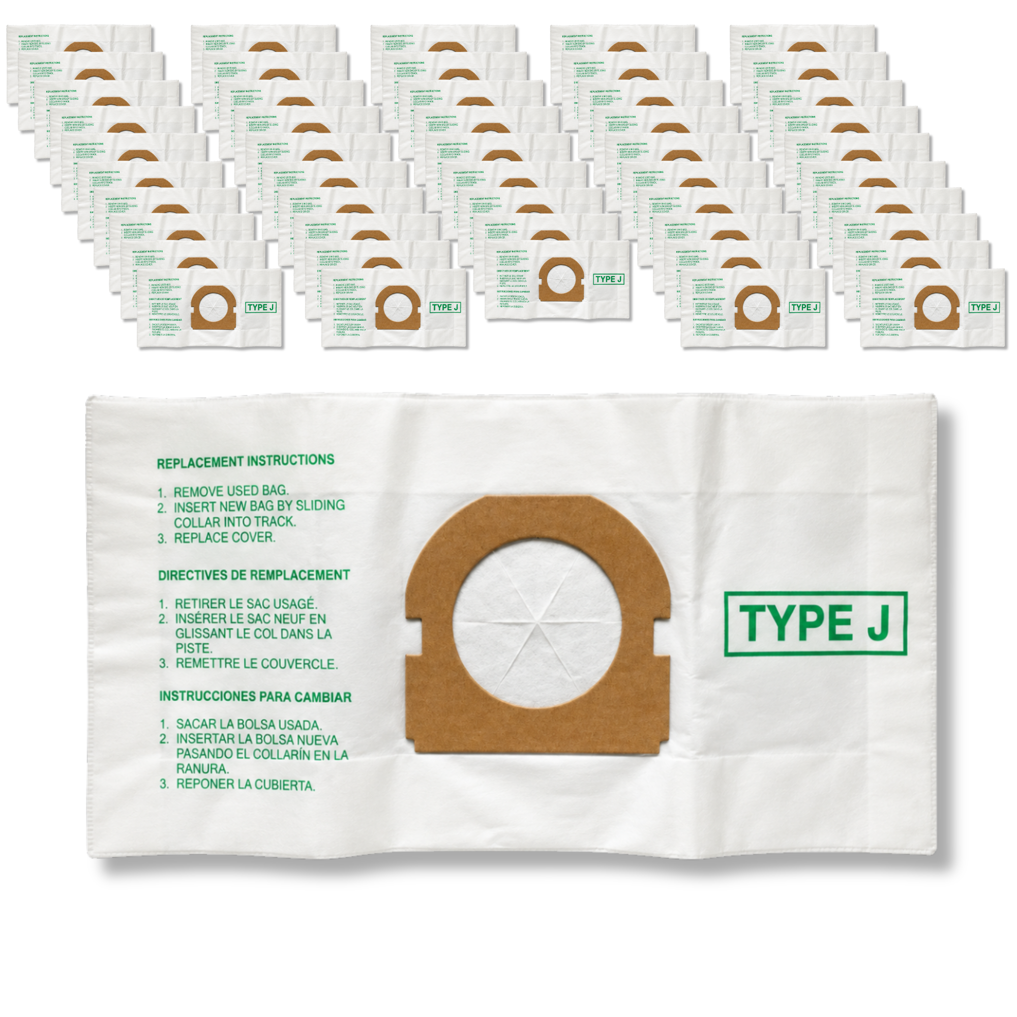 VacBagsUSA Hoover Type J Vacuum Bags Replaces #4010010J #405396 - VacBagsUSA