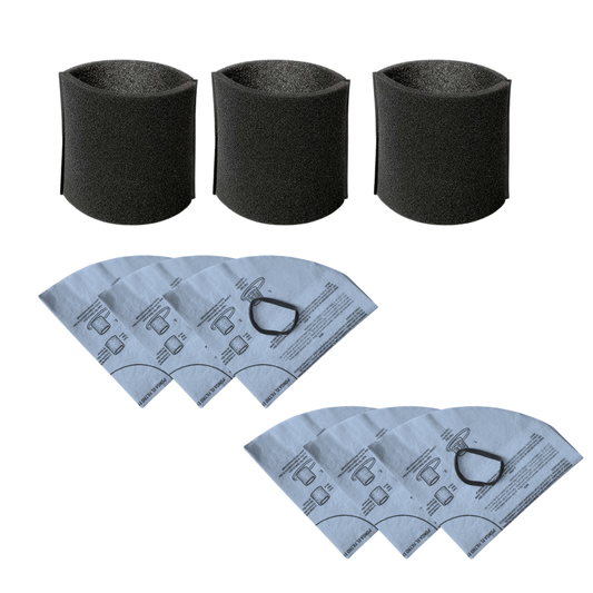 VacBagsUSA Replacement Filter Kit for most Shop-Vac 5+ Gallon Vacuums (3) Foam Filters, (6) Dry Disc Filters, (2) Retaining Bands