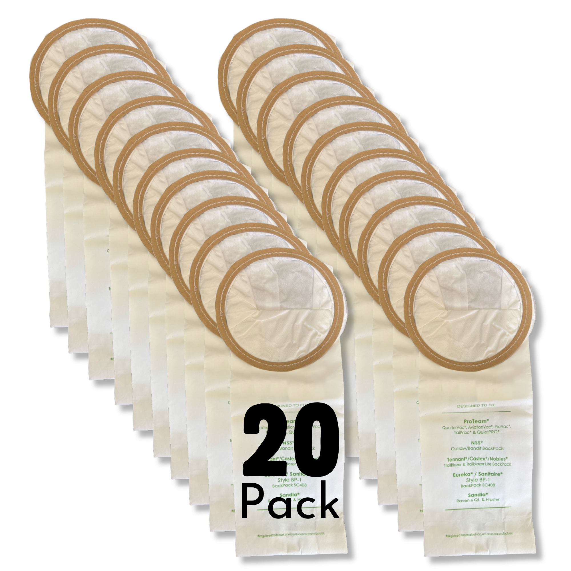 VacBagsUSA Replacement Micro-Filtration Vacuum Cleaner Bags For Proteam 6 Quart 100431, 2-Ply - VacBagsUSA
