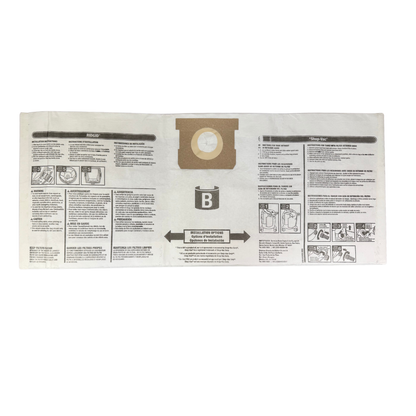 VacBagsUSA Replacement Bags for RIDGID 4-9 Gallon (VF3503) Size B High Efficiency