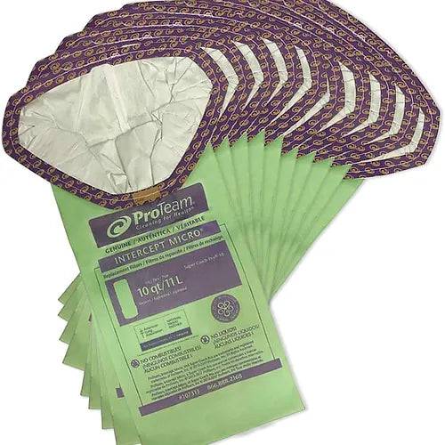 VacBagsUSA®Micro Replacement Filters For Genuine ProTeam® 10Qt Open Collar Intercept - Pack 10 - VacBagsUSA